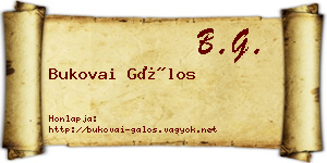 Bukovai Gálos névjegykártya